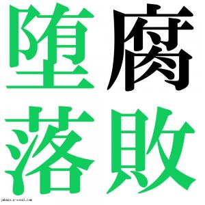 腐敗堕落　四字熟語-壁紙/画像